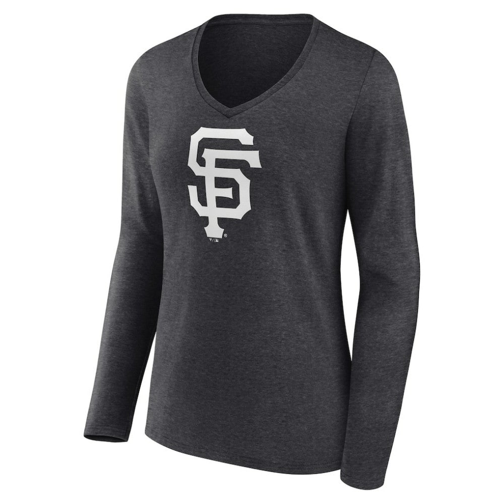 San Francisco Giants Women's Personalized Monochrome Name & Number Long Sleeve V-Neck T-Shirt - MLB