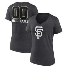 San Francisco Giants Women's Personalized Monochrome Name & Number V-Neck T-Shirt - MLB
