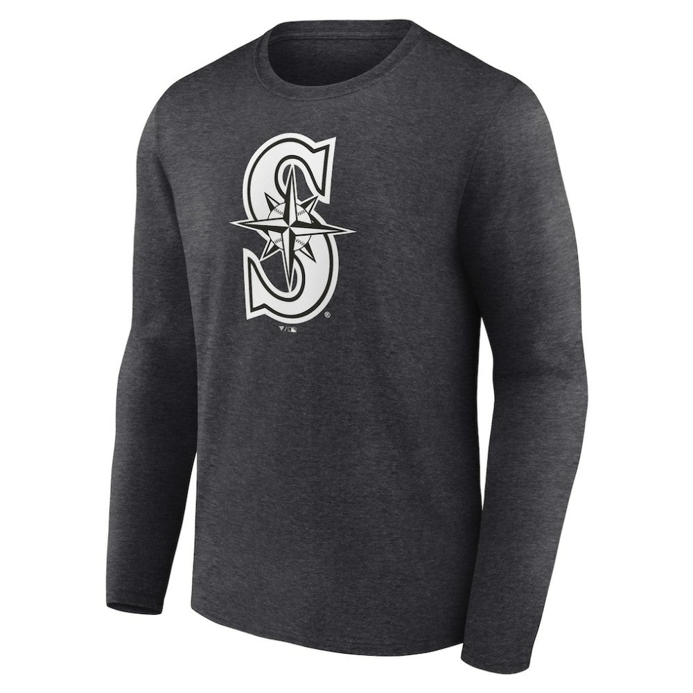Seattle Mariners Personalized Monochrome Name & Number Long Sleeve T-Shirt - MLB