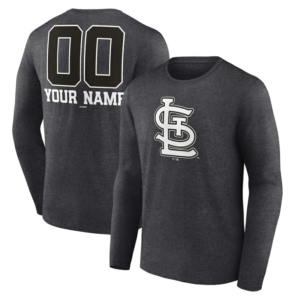 St. Louis Cardinals Personalized Monochrome Name & Number Long Sleeve T-Shirt - MLB