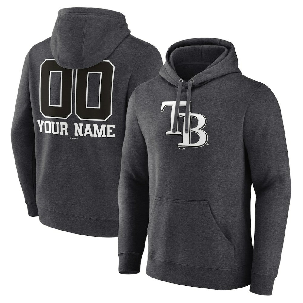 Tampa Bay Rays Personalized Monochrome Name & Number Pullover Hoodie - MLB