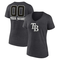 Tampa Bay Rays Women's Personalized Monochrome Name & Number V-Neck T-Shirt - MLB