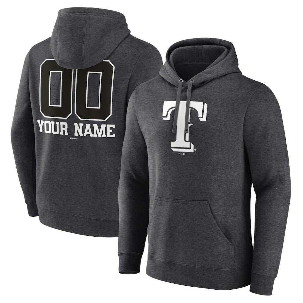 Texas Rangers Personalized Monochrome Name & Number Pullover Hoodie - MLB
