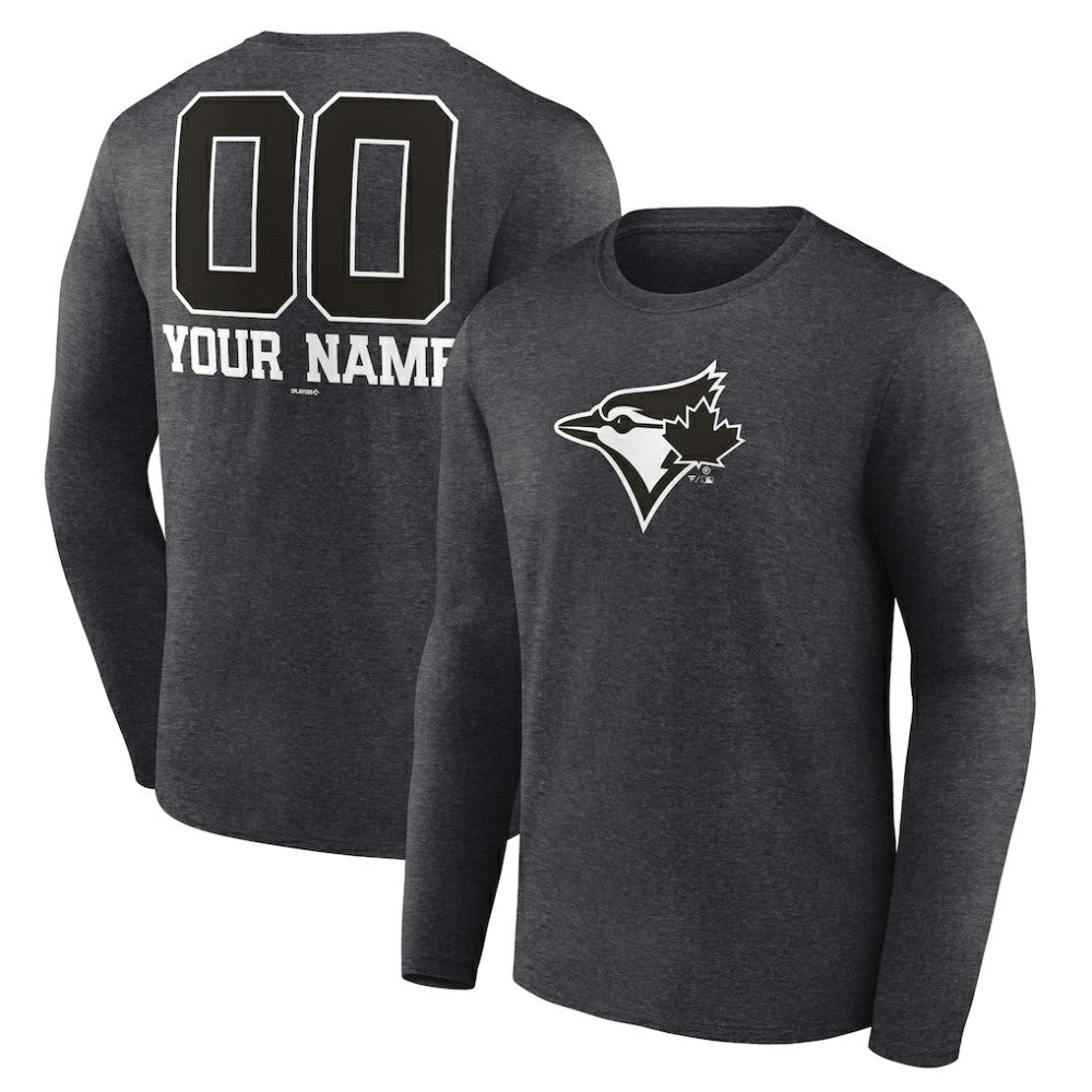 Toronto Blue Jays Personalized Monochrome Name & Number Long Sleeve T-Shirt - MLB