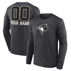 Toronto Blue Jays Personalized Monochrome Name & Number Long Sleeve T-Shirt - MLB