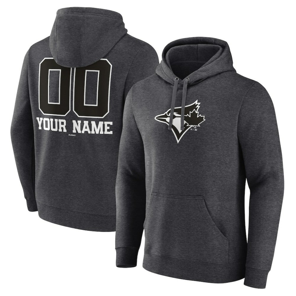 Toronto Blue Jays Personalized Monochrome Name & Number Pullover Hoodie - MLB