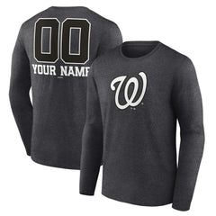 Washington Nationals Personalized Monochrome Name & Number Long Sleeve T-Shirt - MLB