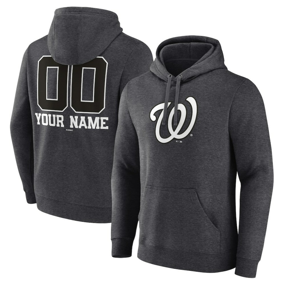 Washington Nationals Personalized Monochrome Name & Number Pullover Hoodie - MLB