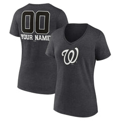 Washington Nationals Women's Personalized Monochrome Name & Number V-Neck T-Shirt - MLB