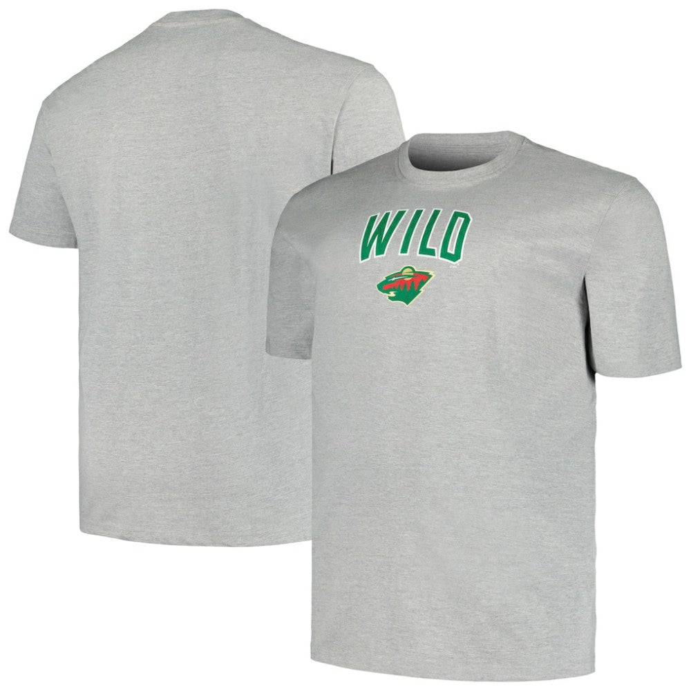 Minnesota Wild Profile Big & Tall Arch Over Logo T-Shirt - Heather Gray - NHL