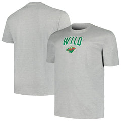 Minnesota Wild Profile Big & Tall Arch Over Logo T-Shirt - Heather Gray - NHL