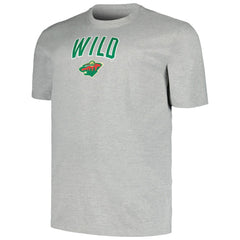Minnesota Wild Profile Big & Tall Arch Over Logo T-Shirt - Heather Gray - NHL