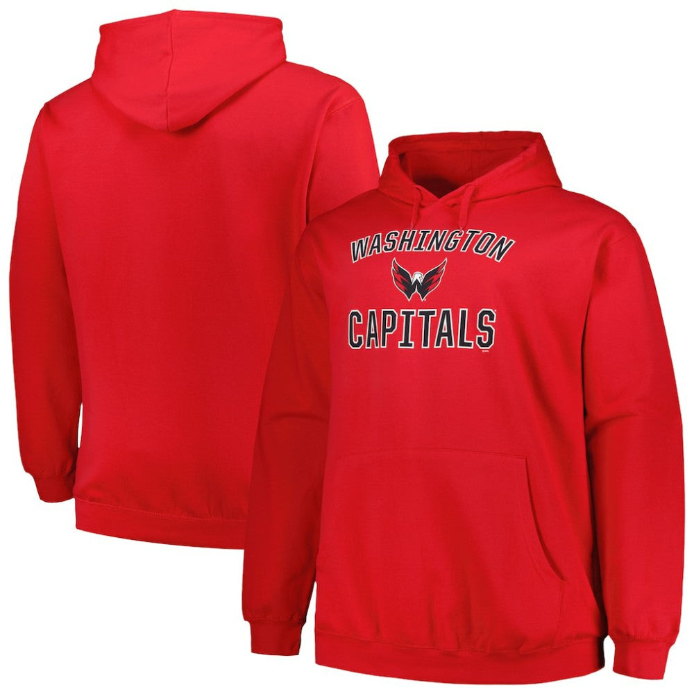 Washington Capitals Profile Big & Tall Arch Over Logo Pullover Hoodie - Red - NHL