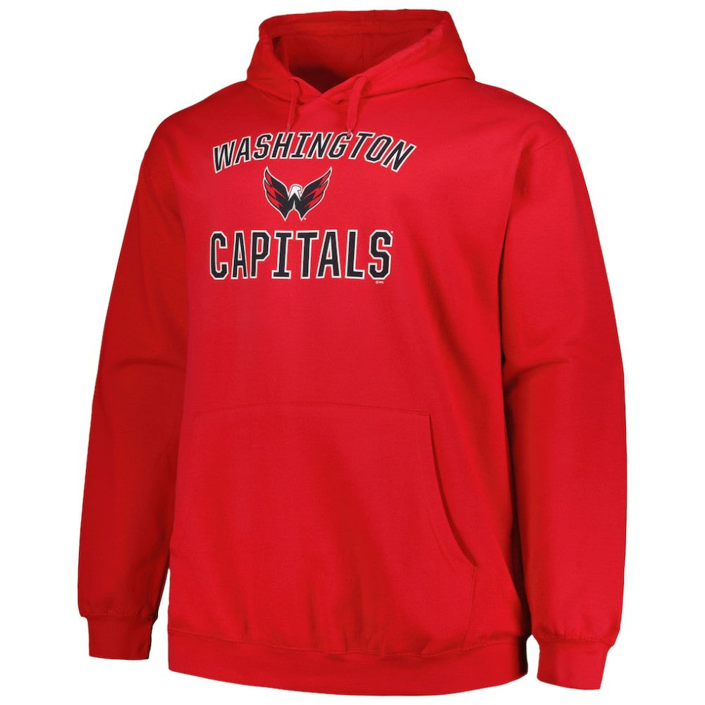 Washington Capitals Profile Big & Tall Arch Over Logo Pullover Hoodie - Red - NHL
