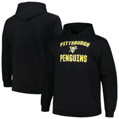 Pittsburgh Penguins Profile Big & Tall Arch Over Logo Pullover Hoodie - Black - NHL