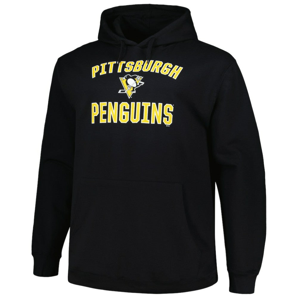 Pittsburgh Penguins Profile Big & Tall Arch Over Logo Pullover Hoodie - Black - NHL