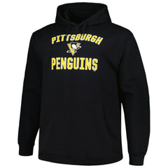 Pittsburgh Penguins Profile Big & Tall Arch Over Logo Pullover Hoodie - Black - NHL