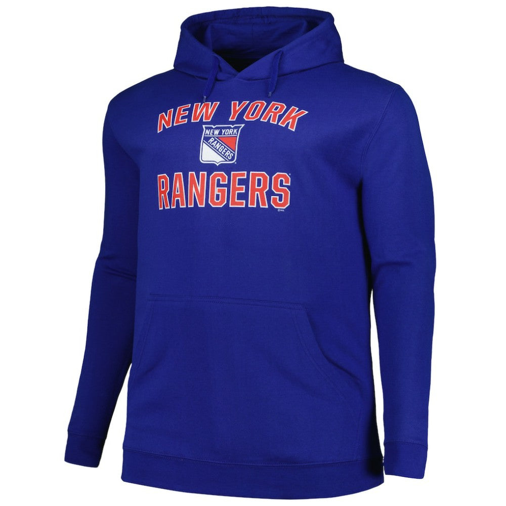 New York Rangers Profile Big & Tall Arch Over Logo Pullover Hoodie - Blue - NHL