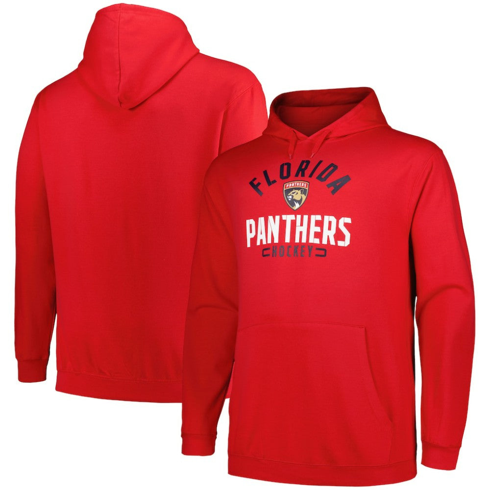Florida Panthers Profile Big & Tall Arch Over Logo Pullover Hoodie - Red - NHL
