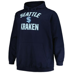 Seattle Kraken Profile Big & Tall Arch Over Logo Pullover Hoodie - Deep Sea Blue - NHL