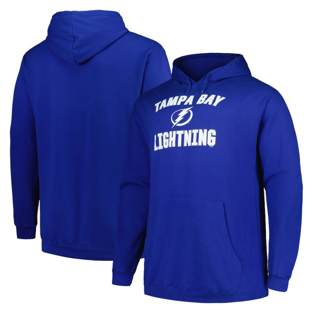 Tampa Bay Lightning Profile Big & Tall Arch Over Logo Pullover Hoodie - Blue - NHL