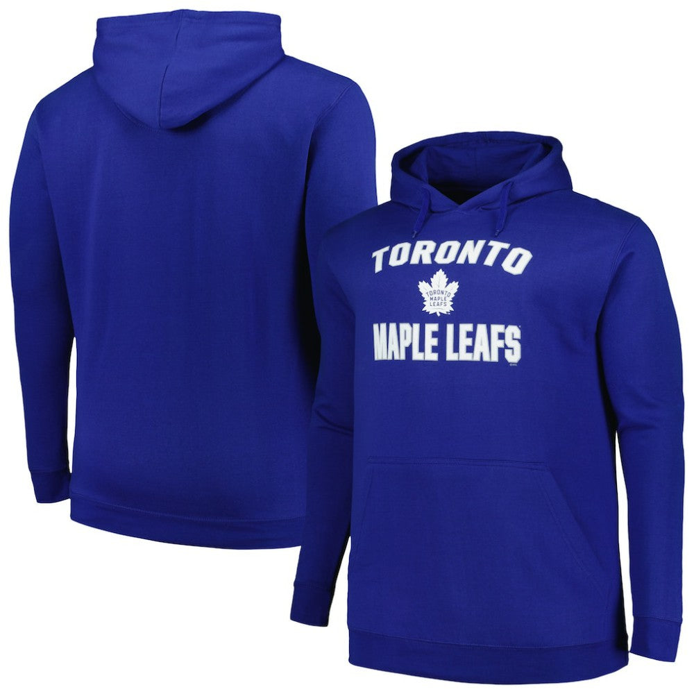 Toronto Maple Leafs Profile Big & Tall Arch Over Logo Pullover Hoodie - Blue - NHL