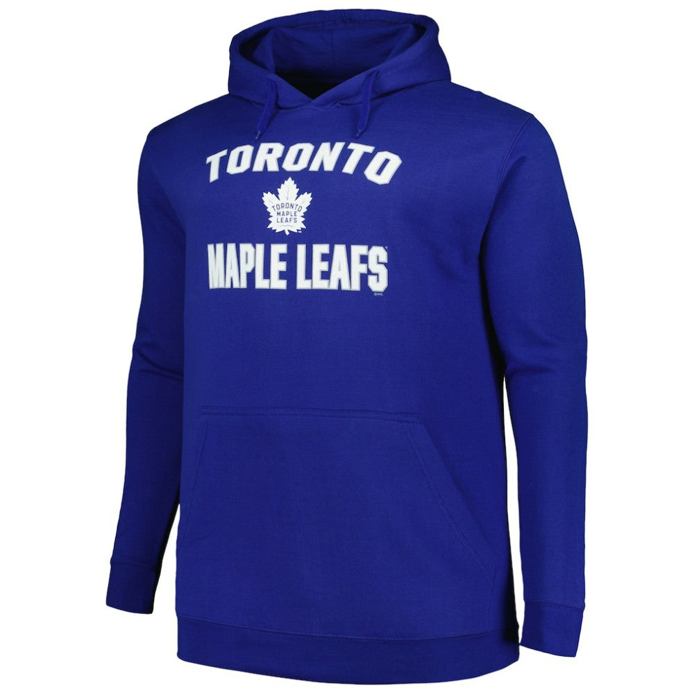 Toronto Maple Leafs Profile Big & Tall Arch Over Logo Pullover Hoodie - Blue - NHL