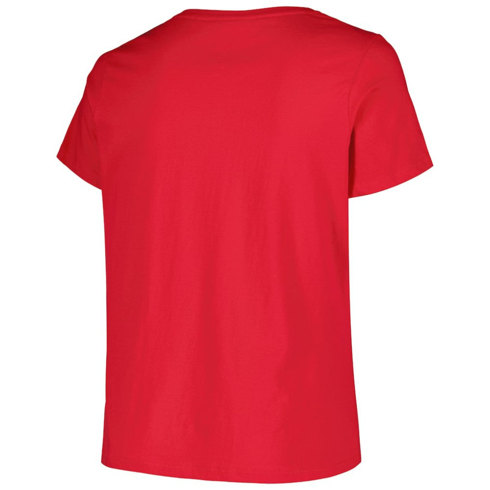 New Jersey Devils Profile Women's Plus Size Arch Over Logo T-Shirt - Red - NHL