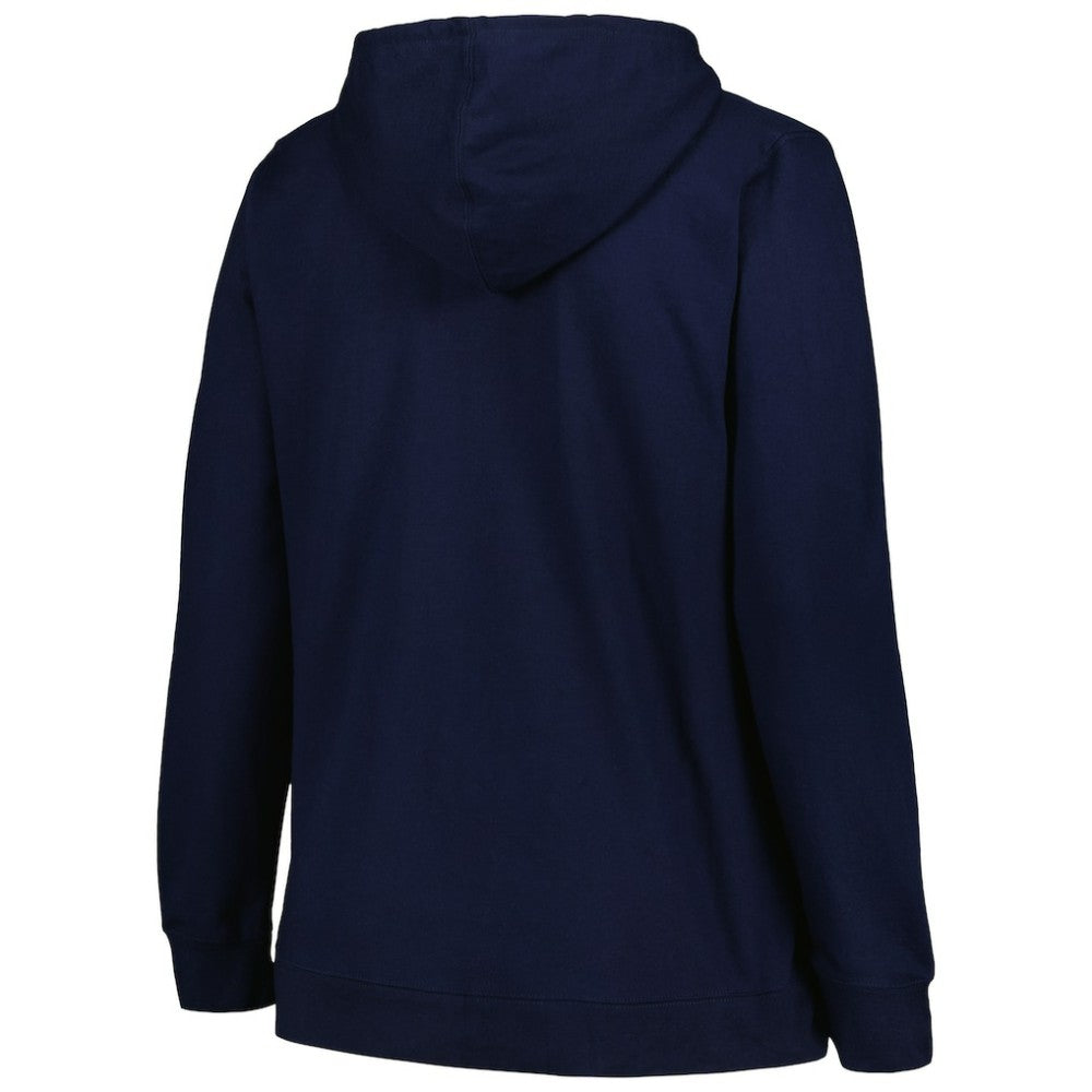 Seattle Kraken Profile Women's Plus Size Arch Over Logo Pullover Hoodie - Deep Sea Blue - NHL