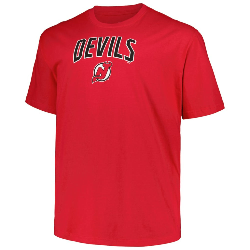 New Jersey Devils Profile Big & Tall Arch Over Logo T-Shirt - Red - NHL