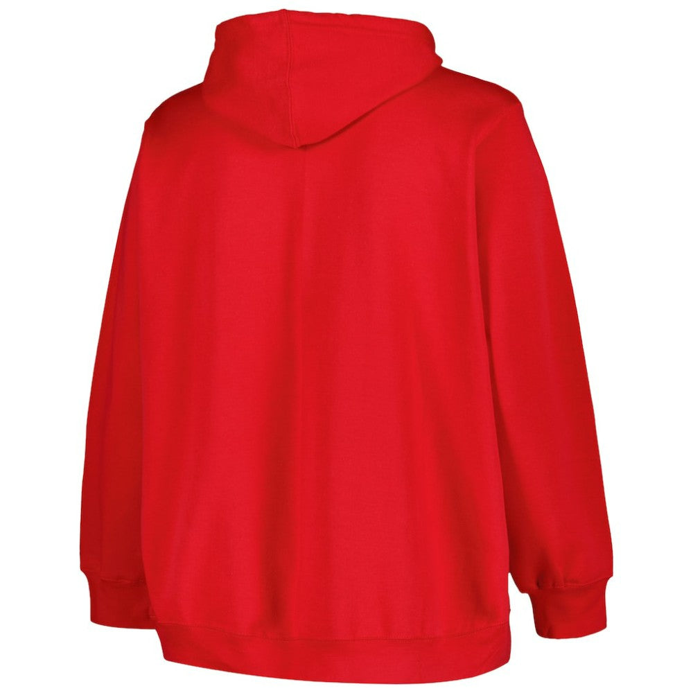 Washington Capitals Profile Women's Plus Size Arch Over Logo Pullover Hoodie - Red - NHL
