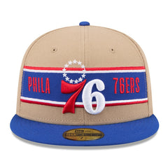 Philadelphia 76ers 2024 NBA Draft 59FIFTY Fitted Hat Tan/Royal - NBA