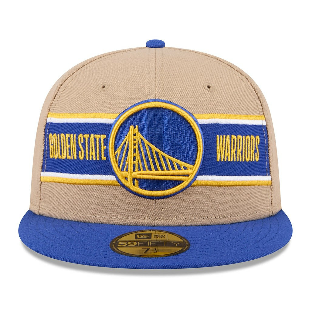 Golden State Warriors 2024 NBA Draft 59FIFTY Fitted Hat Tan/Royal - NBA