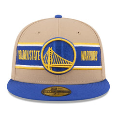 Golden State Warriors 2024 NBA Draft 59FIFTY Fitted Hat Tan/Royal - NBA