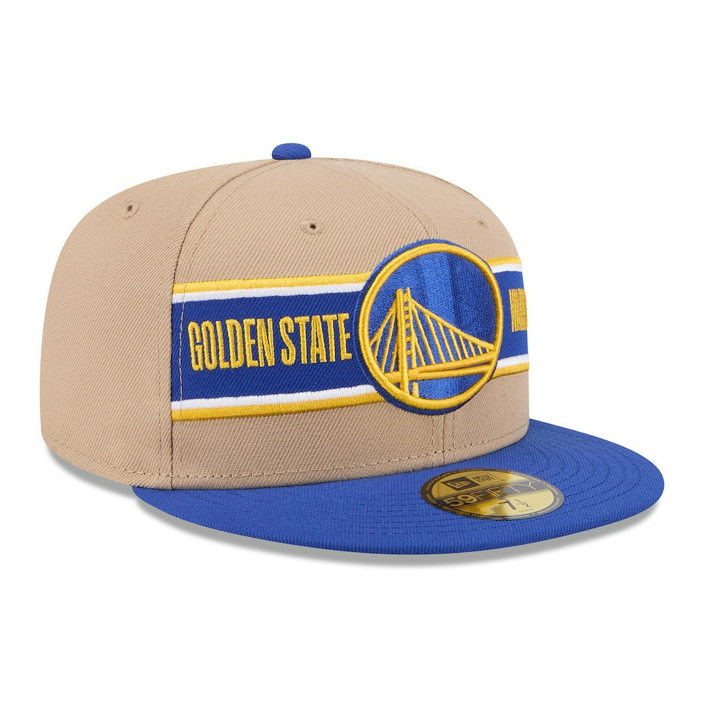 Golden State Warriors 2024 NBA Draft 59FIFTY Fitted Hat Tan/Royal - NBA