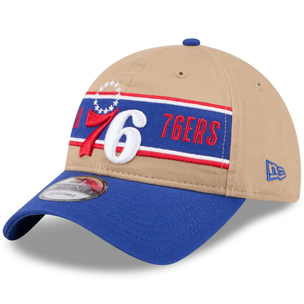 Philadelphia 76ers 2024 NBA Draft 9TWENTY Adjustable Hat Tan/Royal - NBA