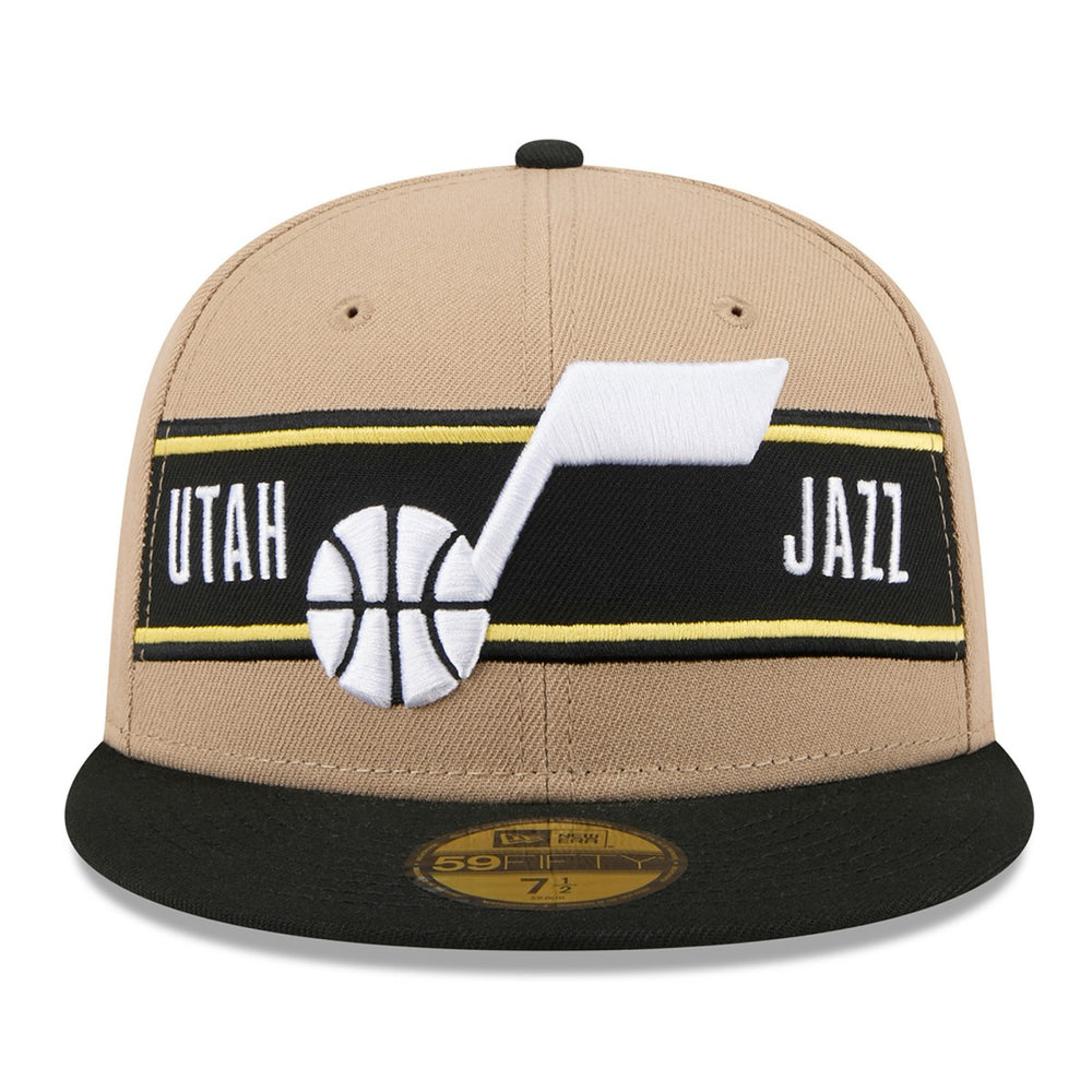 Utah Jazz 2024 NBA Draft 59FIFTY Fitted Hat Tan/Black - NBA