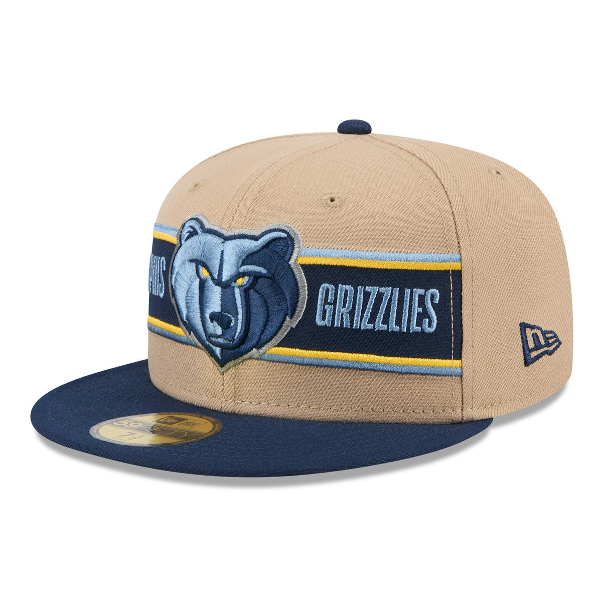 Memphis Grizzlies 2024 NBA Draft 59FIFTY Fitted Hat Tan/Navy - NBA
