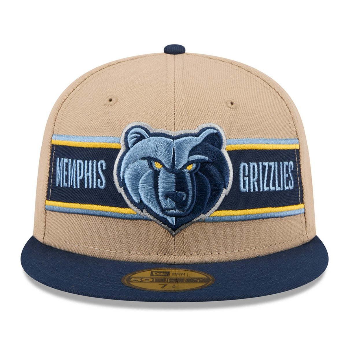Memphis Grizzlies 2024 NBA Draft 59FIFTY Fitted Hat Tan/Navy - NBA