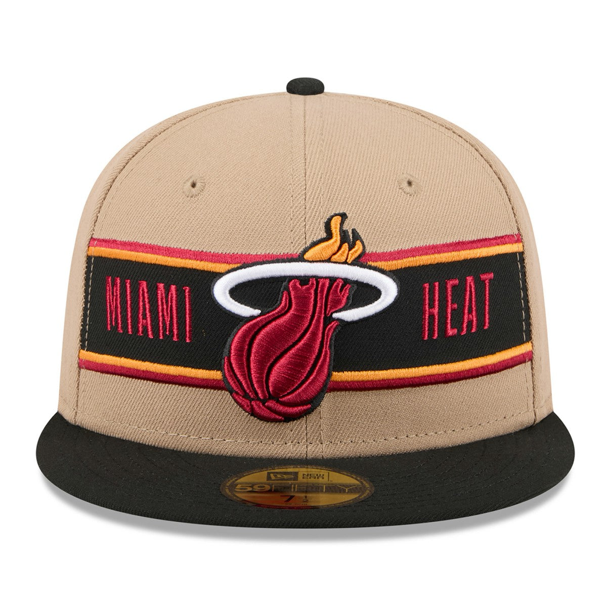 Miami Heat 2024 NBA Draft 59FIFTY Fitted Hat Tan/Black - NBA