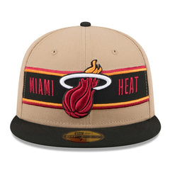Miami Heat 2024 NBA Draft 59FIFTY Fitted Hat Tan/Black - NBA