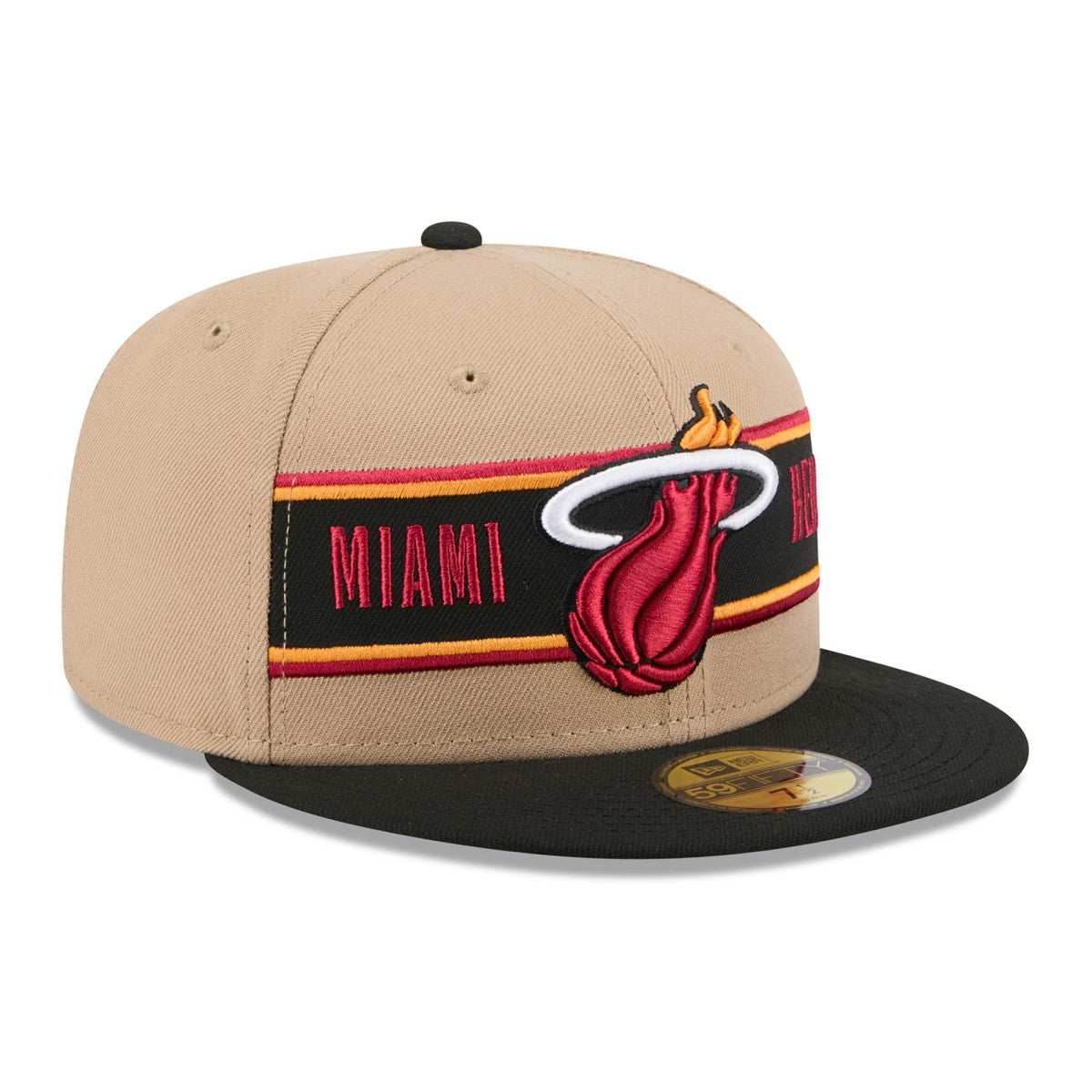 Miami Heat 2024 NBA Draft 59FIFTY Fitted Hat Tan/Black - NBA