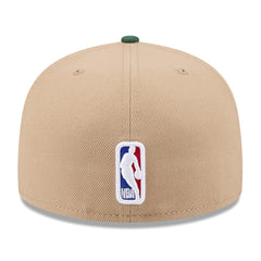 Milwaukee Bucks 2024 NBA Draft 59FIFTY Fitted Hat Tan/Hunter Green - NBA
