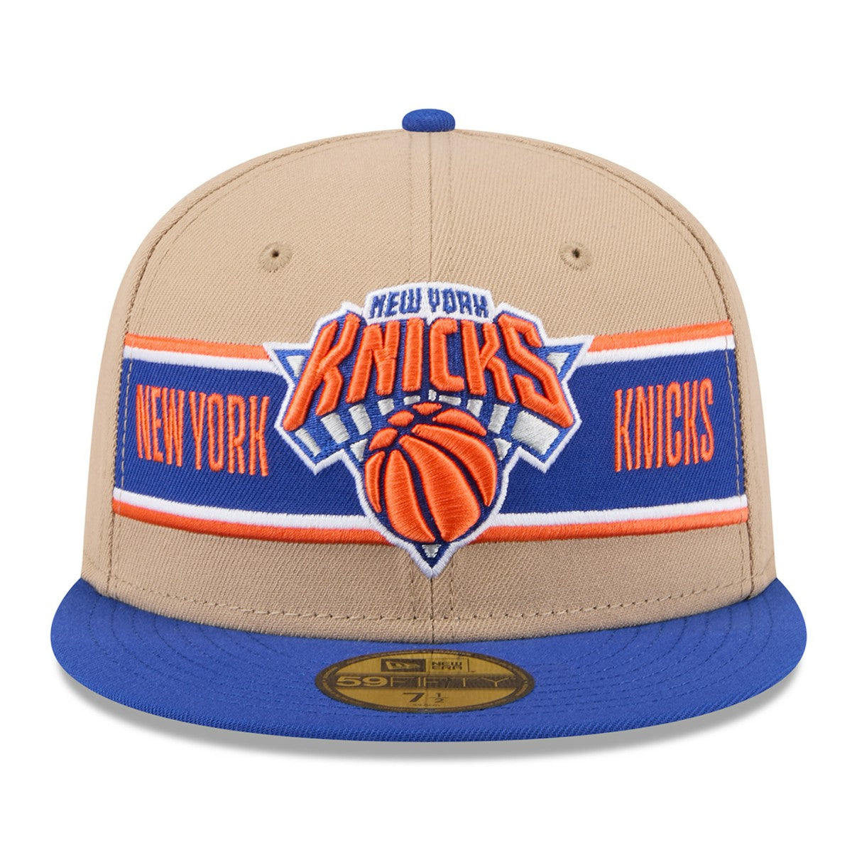 New York Knicks 2024 NBA Draft 59FIFTY Fitted Hat Tan/Blue - NBA