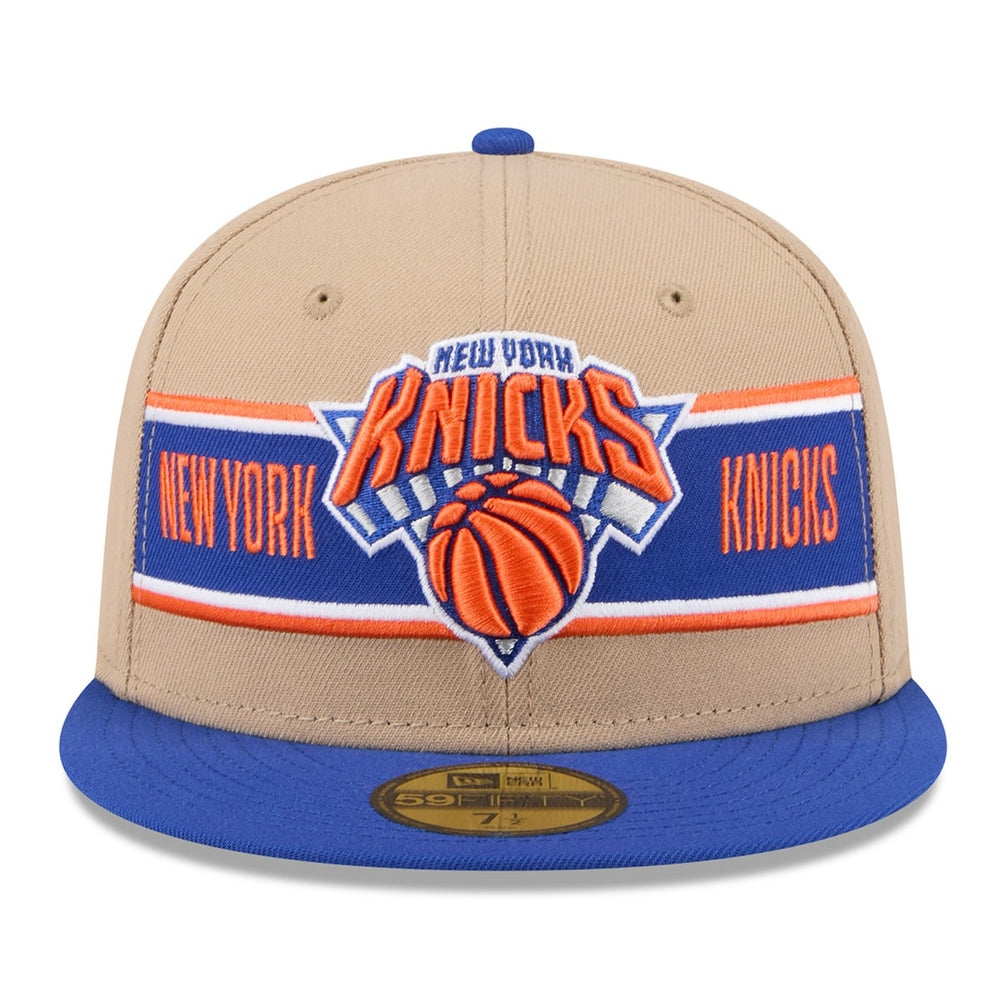 New York Knicks 2024 NBA Draft 59FIFTY Fitted Hat Tan/Blue - NBA