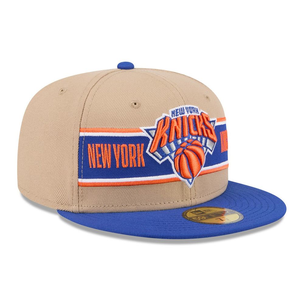 New York Knicks 2024 NBA Draft 59FIFTY Fitted Hat Tan/Blue - NBA