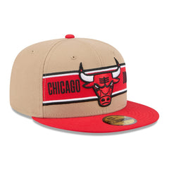 Chicago Bulls 2024 NBA Draft 59FIFTY Fitted Hat Tan/Red - NBA
