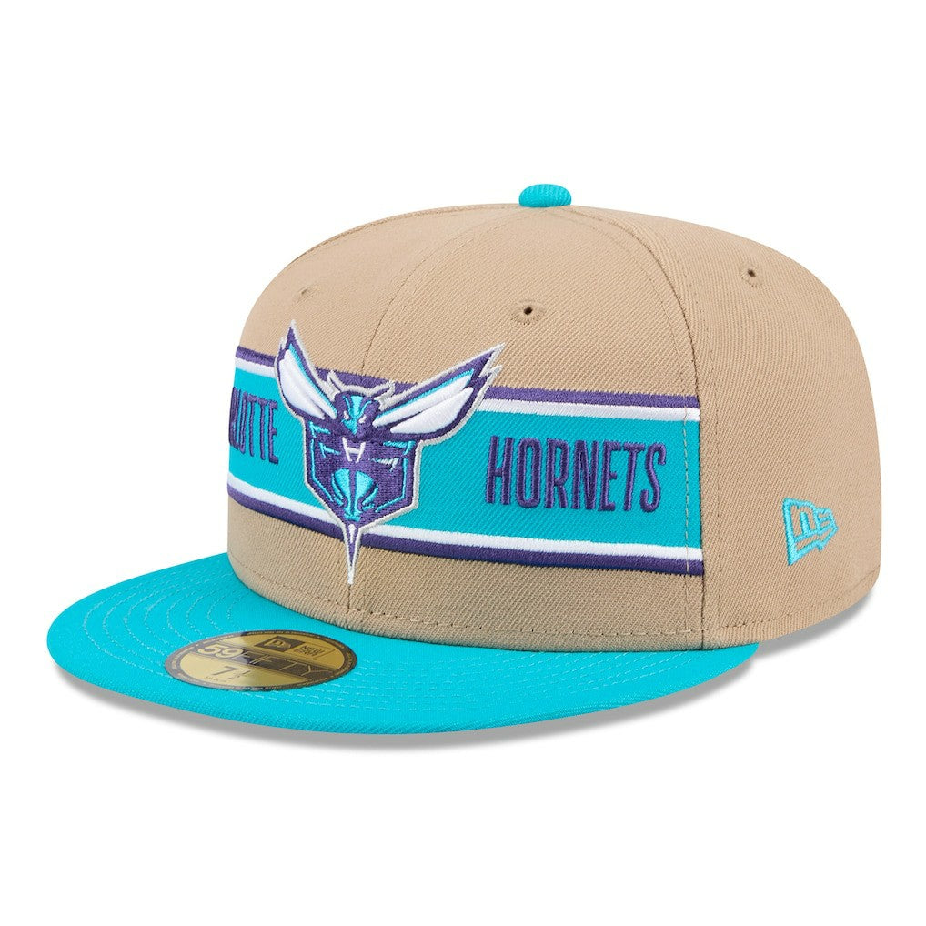 Charlotte Hornets 2024 NBA Draft 59FIFTY Fitted Hat Tan/Teal - NBA