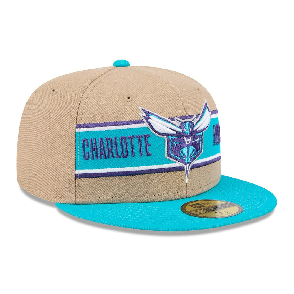 Charlotte Hornets 2024 NBA Draft 59FIFTY Fitted Hat Tan/Teal - NBA