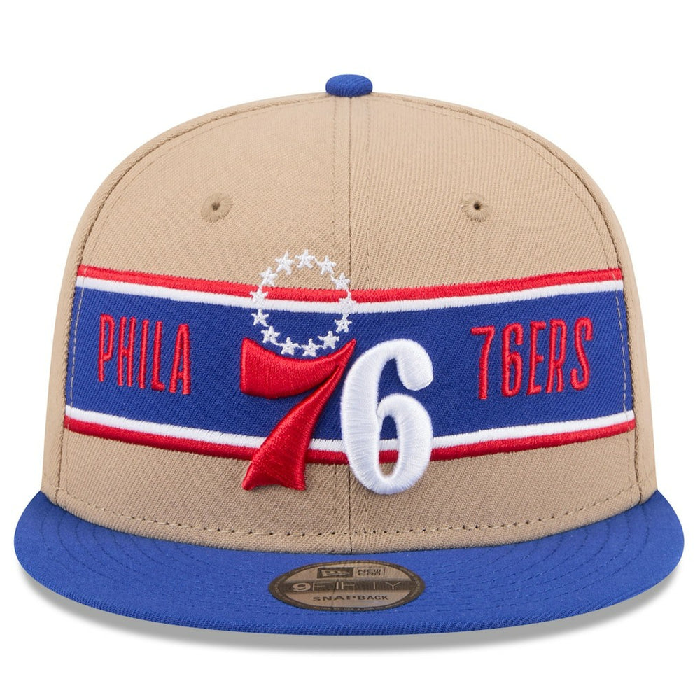Philadelphia 76ers 2024 NBA Draft 9FIFTY Snapback Hat Tan/Royal - NBA